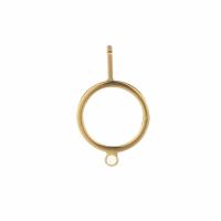 Латунный компонент для сережек, Латунь, Кольцевая форма, плакированный настоящим золотом, DIY & отверстие, не содержит никель, свинец, 10mm, Приблизительно 20ПК/сумка, продается сумка