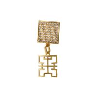 Cubic Zirconia Micro Pave Brass Pendant real gold plated Unisex & micro pave cubic zirconia nickel lead & cadmium free 24mm Approx Sold By Bag