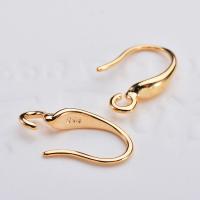 Brass Hook Earwire real gold plated DIY nickel lead & cadmium free 15mm Approx Sold By Bag