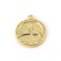 Brass Pendant Findings, Flat Round, real gold plated, DIY, nickel, lead & cadmium free, 10mm, Approx 20PCs/Bag, Sold By Bag