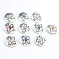 Zinc Alloy Slide Charm Finding with Resin Round antique silver color plated DIY nickel lead & cadmium free 29mm Approx Sold By Bag