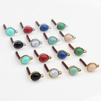 Resin Earring Drop Component, with Tibetan Style, Oval, plated, DIY, more colors for choice, 9x11mm, Approx 10PCs/Bag, Sold By Bag