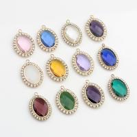 Crystal Pendants, Tibetan Style, with Crystal, Oval, gold color plated, Unisex & faceted & with rhinestone, more colors for choice, nickel, lead & cadmium free, 20x28mm, Approx 10PCs/Bag, Sold By Bag