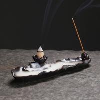 Backflow Incense Burner, Porcelain, half handmade, for home and office & durable & multifunctional, 223x60x32mm, Sold By PC