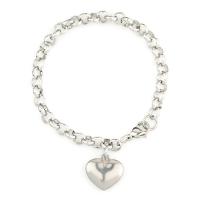 Stainless Steel Jewelry Bracelet, 304 Stainless Steel, Heart, fashion jewelry & for woman, original color, 6mm,17*15mm, Length:Approx 7.09 Inch, Sold By PC