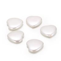 Plastic Beads Plastic Pearl Heart DIY white 16mm Sold By Bag