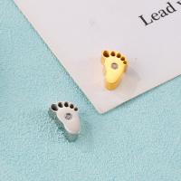 Stainless Steel Pendants, 304 Stainless Steel, Footprint, DIY & with rhinestone, more colors for choice, 12mm, Sold By PC