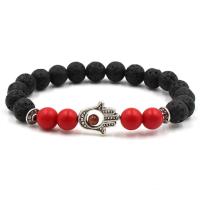 Gemstone Bracelets with Zinc Alloy Hand plated fashion jewelry & Unisex Length 19 cm Sold By PC
