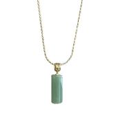 Tibetan Style Jewelry Necklace, with Jade, with 6cm extender chain, gold color plated, fashion jewelry & adjustable & for woman, golden, nickel, lead & cadmium free, Length:Approx 39 cm, Sold By PC