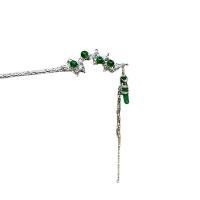 Hair Stick, Tibetan Style, with Jade & Wood, silver color plated, fashion jewelry & different styles for choice & for woman, more colors for choice, Length:Approx 19 cm, Sold By PC