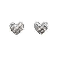 Tibetan Style Stud Earring, Heart, high quality silver color plated, fashion jewelry & for woman, silver color, nickel, lead & cadmium free, 20mm, Sold By Pair