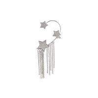 Fashion Earring Cuff and Wraps Zinc Alloy Star high quality silver color plated fashion jewelry & for woman & with rhinestone silver color nickel lead & cadmium free Sold By PC