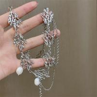 Tibetan Style Jewelry Necklace, with Freshwater Pearl, with 7cm extender chain, Branch, silver color plated, fashion jewelry & adjustable & for woman, silver color, nickel, lead & cadmium free, Length:41 cm, Sold By PC