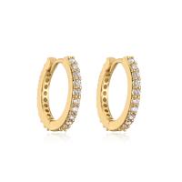 Cubic Zirconia Micro Pave Brass Earring, 18K gold plated, different size for choice & micro pave cubic zirconia & for woman, more colors for choice, Sold By Pair
