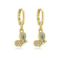 Cubic Zirconia Micro Pave Brass Earring, 18K gold plated, different styles for choice & micro pave cubic zirconia & for woman, gold, Sold By Pair