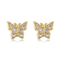 Cubic Zirconia Micro Pave Brass Earring, 18K gold plated, different styles for choice & micro pave cubic zirconia & for woman, gold, Sold By Pair