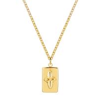 Titanstahl Halskette, Modeschmuck & für Frau, Goldfarbe, 11x7mm, Länge:40 cm, verkauft von PC