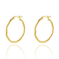 Titanium Steel  Earring 14K gold plated fashion jewelry & for woman gold 32mm Sold By Pair