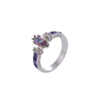 Zinc Alloy Finger Ring & micro pave cubic zirconia & for woman original color Sold By Lot