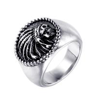 Titanium Steel Finger Ring, polished, different size for choice & for man & blacken, original color, 20mm, Sold By PC