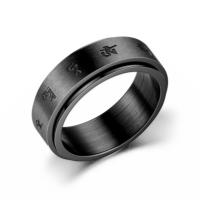 Titantium Steel δάχτυλο του δακτυλίου, Titanium Steel, διαφορετικό μέγεθος για την επιλογή & για τον άνθρωπο & λερώνω, μαύρος, Sold Με PC