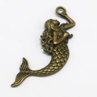 Tibetan Style Pendants, Mermaid, plated, DIY, more colors for choice, 22x76x4.50mm, Sold By PC