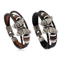 Cowhide Bracelet with PU Leather & Zinc Alloy Adjustable & fashion jewelry & Unisex Sold By PC