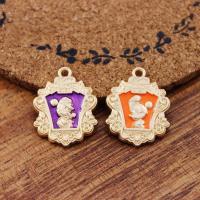 Tibetan Style Enamel Pendants, gold color plated, Unisex & different designs for choice, more colors for choice, nickel, lead & cadmium free, 24x18.50mm, Approx 100PCs/Bag, Sold By Bag