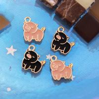 Tibetan Style Enamel Pendants, Pig, gold color plated, Unisex, more colors for choice, nickel, lead & cadmium free, 17.50x15mm, Approx 100PCs/Bag, Sold By Bag