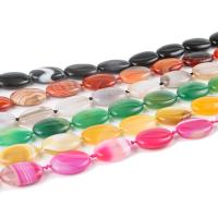 Natürliche Streifen Achat Perlen, oval, DIY & verschiedene Größen vorhanden, keine, verkauft von Strang