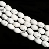 宝石ジュエリービーズ, マグネサイト, 卵形, DIY, ホワイト, 10x14mm, で販売される 約 38 センチ ストランド