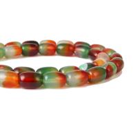 Natürliche Streifen Achat Perlen, oval, DIY & verschiedene Größen vorhanden, gemischte Farben, verkauft von Strang