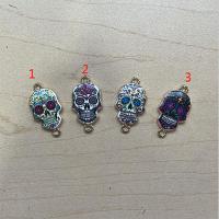Skull Tibetan Style Connector, Unisex & 1/1 loop, more colors for choice, nickel, lead & cadmium free, 25x14mm, Sold By PC