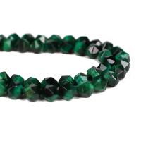 Tiger Eye Beads, Rhombus, du kan DIY & forskellig størrelse for valg & facetteret, grøn, Solgt af Strand