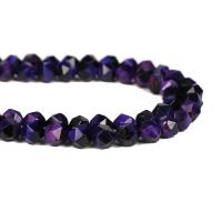 Natural Tiger Eye Beads, Rhombus, DIY & faceted, purple, 8mm, Approx 43PCs/Strand, Sold By Strand