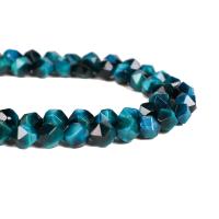 Tiger Eye Beads, Rhombus, du kan DIY & forskellig størrelse for valg & facetteret, blå, Solgt af Strand