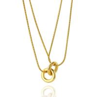 Titanium Steel Necklace, 14K gold plated, fashion jewelry & for woman, gold, 460mm, Sold By PC