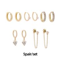 Zinc Alloy Drop Earrings plated micro pave cubic zirconia & for woman Sold By PC