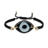Evil Eye Jewelry Bracelet, Acrylic, with Polyester Cord, folk style & for woman, more colors for choice, Length:Approx 11 Inch, Sold By PC
