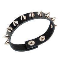 PU Leather Cord Bracelets with Zinc Alloy punk style & Unisex Sold By PC