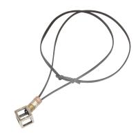 PU Leather Cord Necklace Zinc Alloy with PU Leather Cube plated Unisex & hollow Length Approx 31.5 Inch Sold By PC