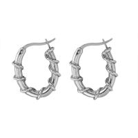 Titanium Steel  Earring, polished, for woman, original color, 19.30x24.50mm, Sold By Pair
