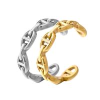 Titanium Steel Finger Ring gold color plated & for woman Sold By PC