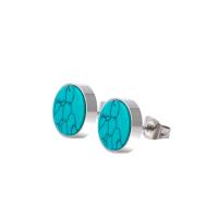 Titanium Steel  Earring with turquoise polished for woman original color Sold By Pair