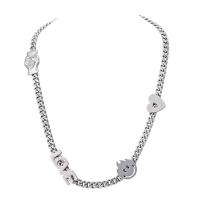 Titanium Steel Necklace Vacuum Plating punk style & for man Length Approx 19.68 Inch Sold By PC