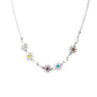 Titanium Steel Necklace, with 1.96 inch extender chain, Vacuum Ion Plating, Unisex & with rhinestone, original color, Length:Approx 17.71 Inch, Sold By PC