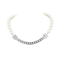 Titanstahl Halskette, mit Kunststoff Perlen, poliert, Punk-Stil & für den Menschen, originale Farbe, Länge:ca. 15.74 ZollInch, verkauft von PC