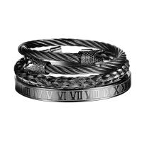 Titanium Steel Bracelet & Bangle, Vacuum Ion Plating, three layers & Unisex, more colors for choice, 70mm, Sold By PC