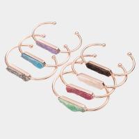 laiton bracelet manchette, avec Pierre naturelle, bijoux de mode & pour femme, plus de couleurs à choisir, protéger l'environnement, sans nickel, plomb et cadmium, Vendu par PC