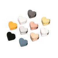 Brass Jewelry Beads, Heart, plated, DIY, more colors for choice, nickel, lead & cadmium free, 7x6mm, Sold By PC